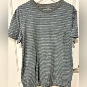 American Eagle Outfitters Gray and Blue Striped Tee